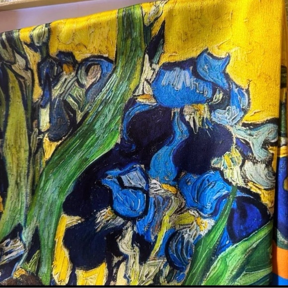 Van Gogh Irises Silk Scarf - Picture 2 of 5